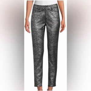 Time and Tru Women's Metallic Pants Size 18 Mid Rise Slim Fit Zipper Pockets